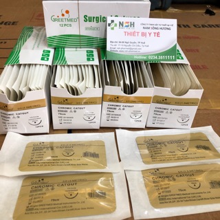 ❤️ Chỉ khâu phẫu thuật y tế chromic catgut tự tiêu,chỉ khâu phẫu thuật tự tiêu CHROMIC CATGUT greetmed số 20 3/0 4/0 5/0