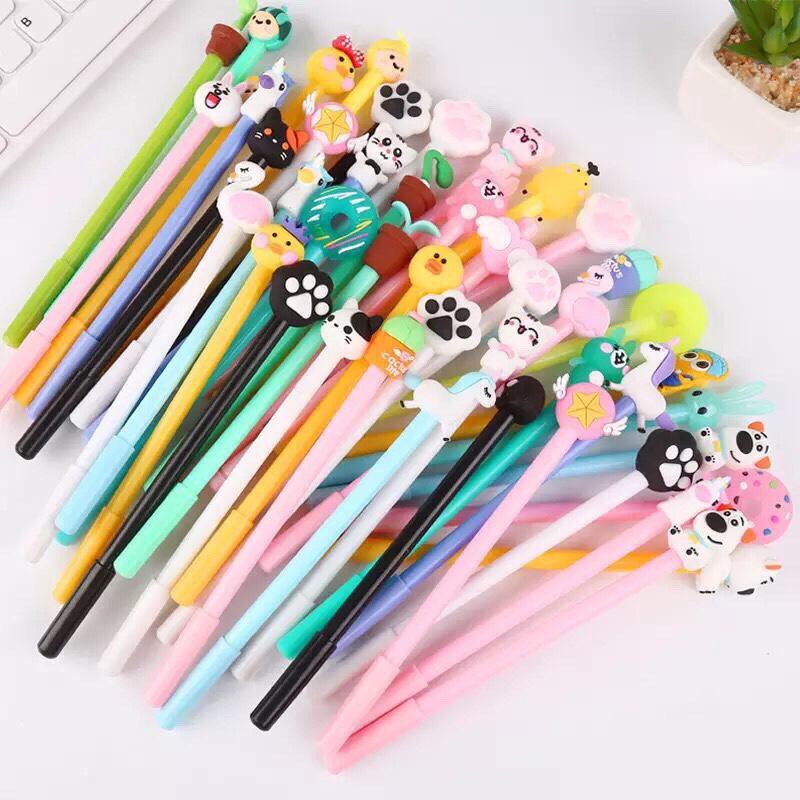 ❤️ Combo 20 bút bi nước hình thú siêu cute túi zip Unicorn -W144-K7T1