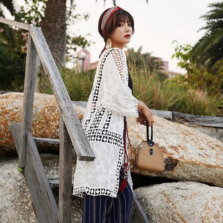 Áo khoác kimono form dài thời trang đi biển cho nữ