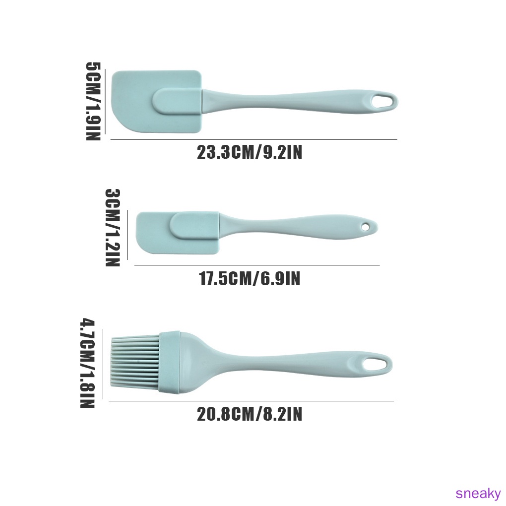 Bộ 3 Dụng Cụ Trộn Kem / Bơ Bằng Silicone Diy Tiện Dụng Cho Nhà Bếp