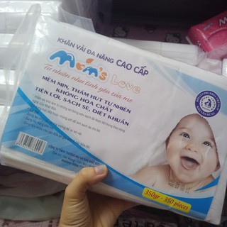 Khăn vải khô đa năng Moms Love ( Bịch 300 tờ )