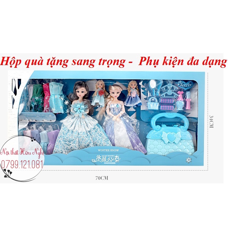 Bộ đồ chơi búp bê Barbie [Công chúa tuyết Elsa]-Hộp quà tặng sang trọng cho bé