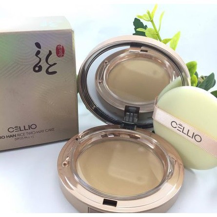 PHẤN PHỦ Siêu Mịn Cellio Han Rice Two-Way Cake SPF25 PA++ 13g( Kèm Lõi)