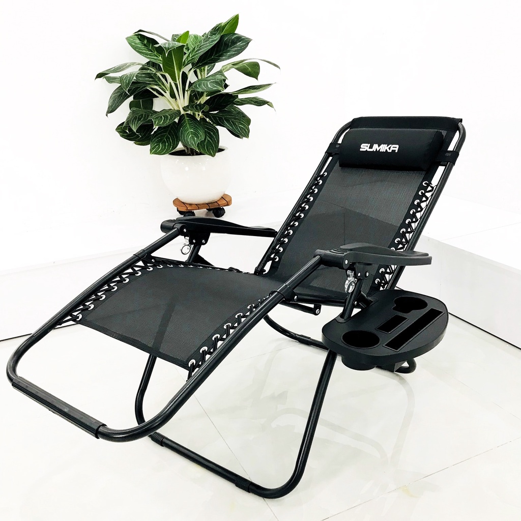 Ghế xếp thư giãn SUMIKA 179A (Khóa kim loại, vải lưới Textilene thoáng khí, tải trọng 200kg)