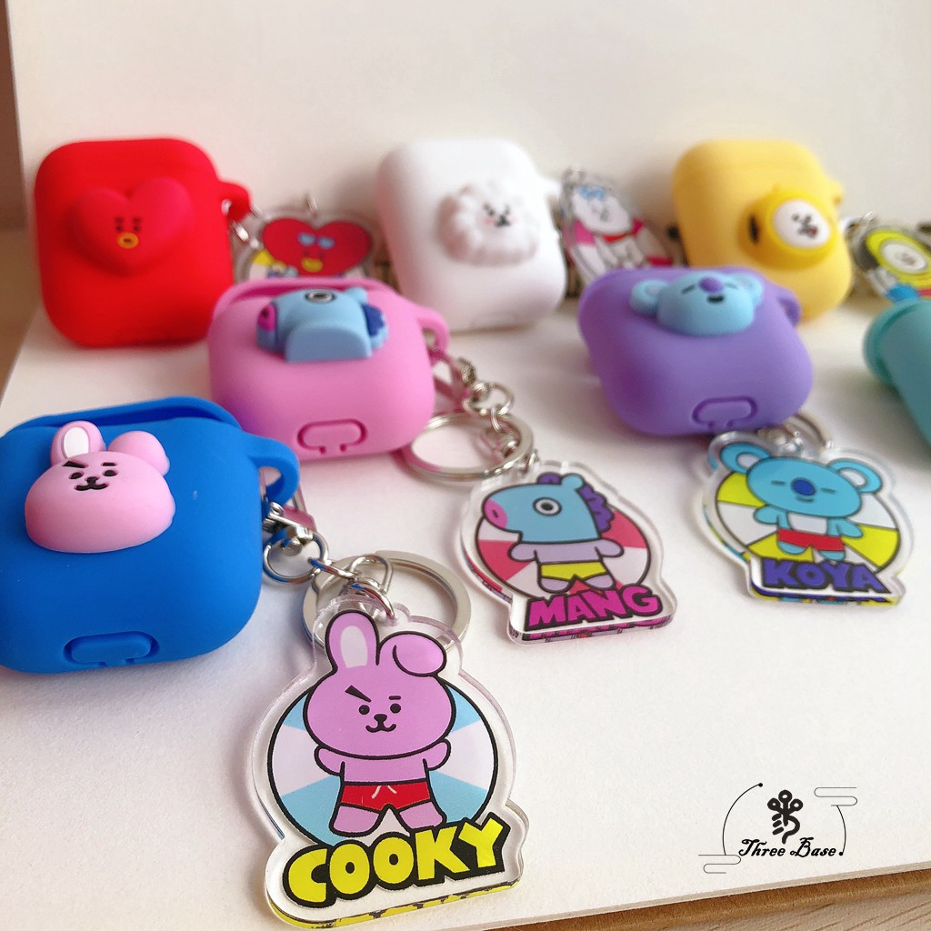 Vỏ bảo vệ hộp đựng tai nghe hình nhân vật BT21 cho Airpod