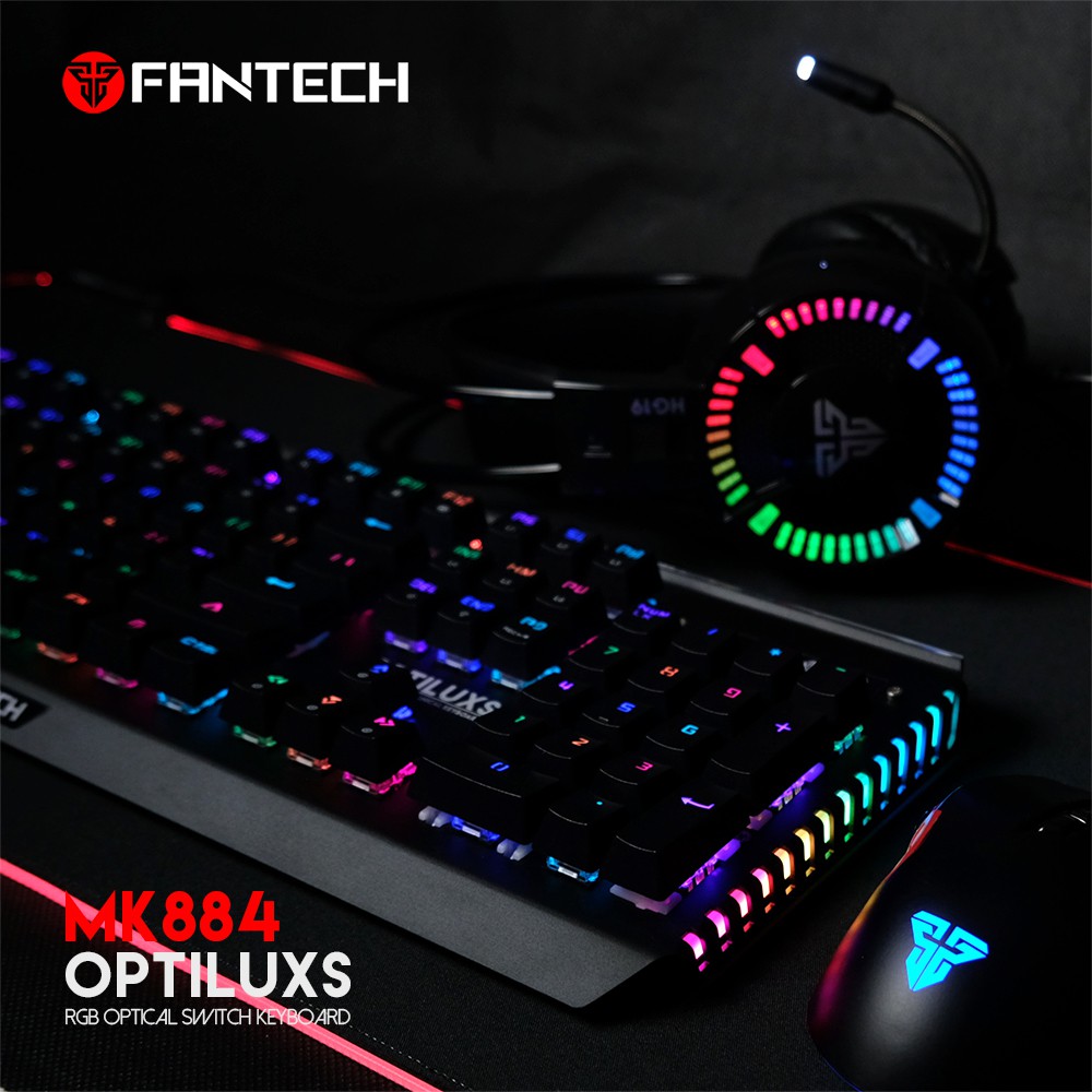 Bàn Phím Cơ Gaming Full-sized Có Dây Fantech MK884 OPTILUX Outemu Optical Switch LED RGB