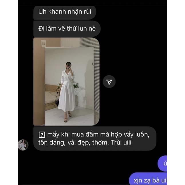 Đầm sơ mi trắng thiết kế TingTing kèm Belt