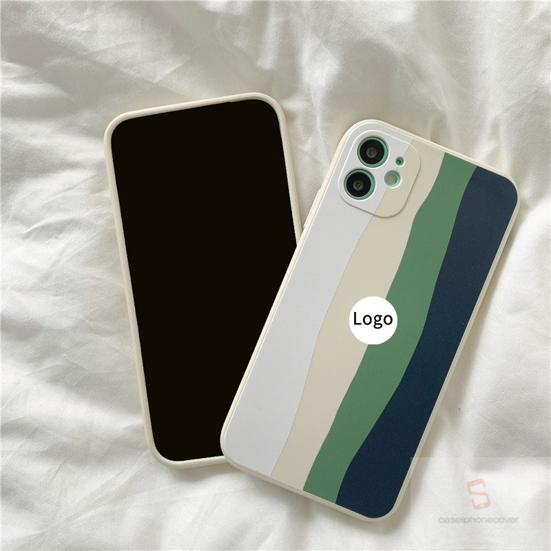 Ốp điện thoại mềm màu cầu vồng dễ thương bảo vệ camera cho iPhone 7 8 6 6s Plus X Xr Xs Max 11 12 Pro Max Se 2020