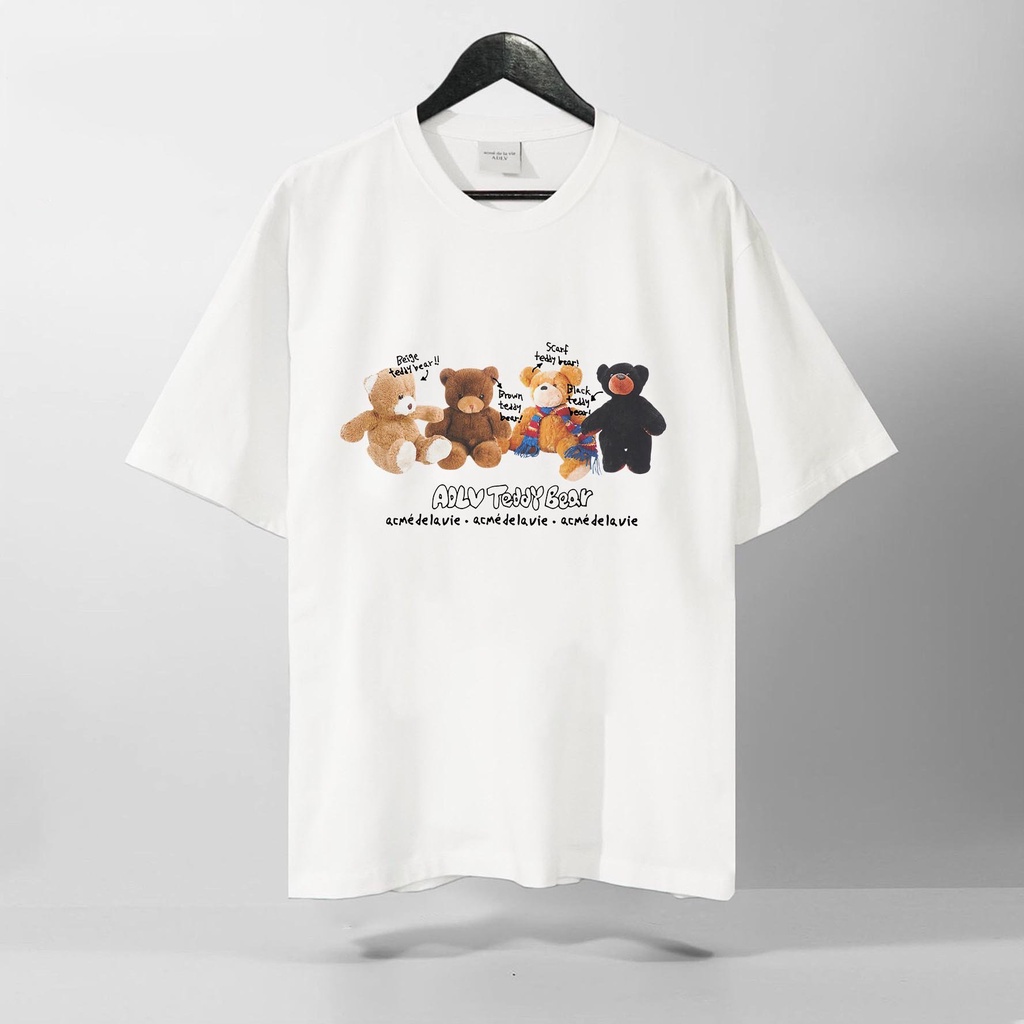 Áo Thun Tay Lỡ ADLV Teddy Bear, Form rộng oversize, áo phông unisex, chất liệu Cotton - KKIM Shop