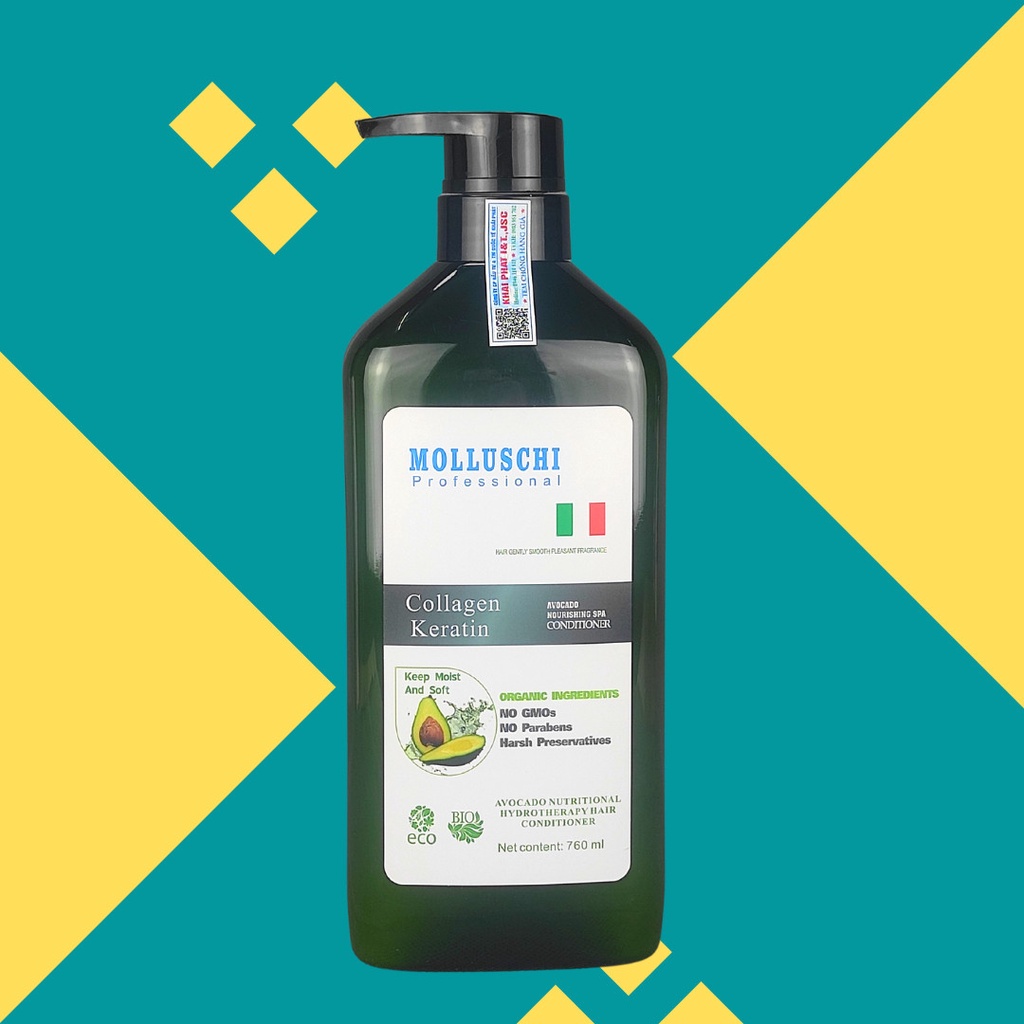 Dầu Gội Đầu Molluschi Phục Hồi Dưỡng Ẩm Xả Siêu Mượt Lưu Hương 760ml MPQO