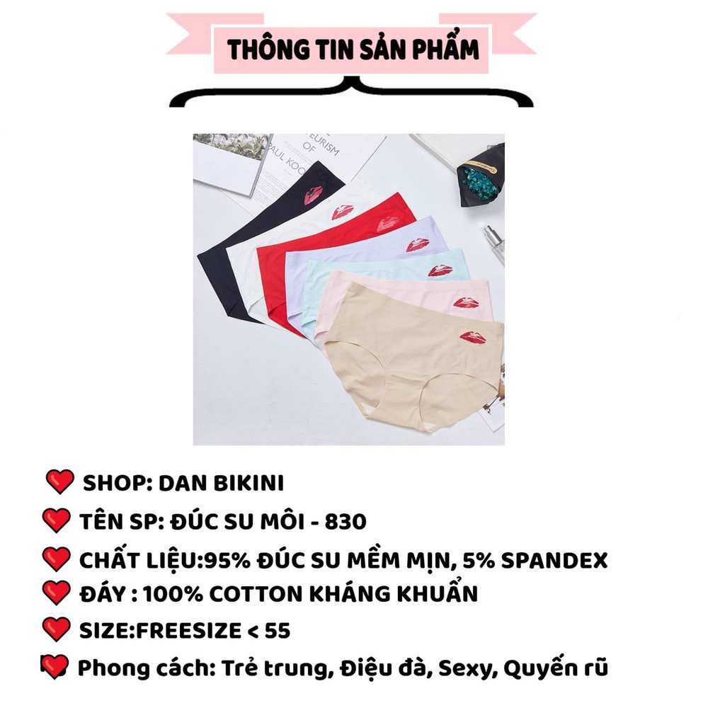 Quần Lót Nữ Đúc Su thun lạnh cao cấp in hình môi không đường may mềm mại kháng khuẩn được chọn màu mẫu 830