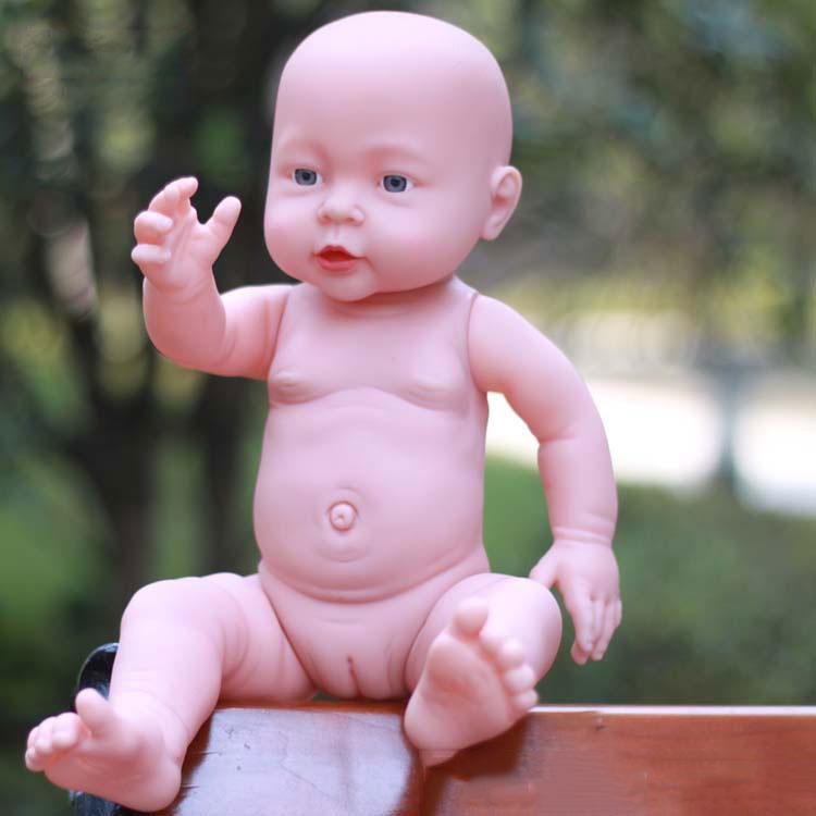 Combo 02 Mô Hình Búp Bê Silicone Trơn Bé Trai và Bé Gái - Cao 41cm