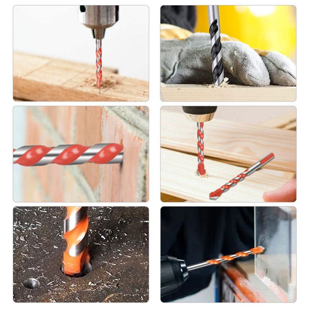 MUVAKO Mũi khoan tam giác 6mm 8mm 10mm 12mm chuyên dụng cho vật liệu kính/gạch men/kim loại