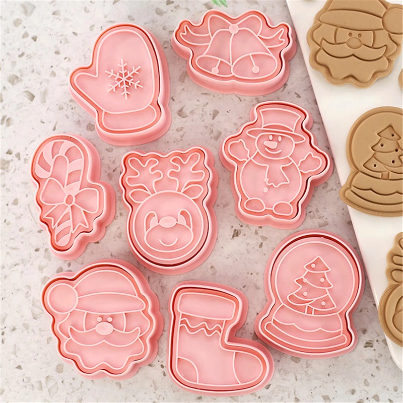 Set 8 khuôn làm bánh quy bằng nhựa ABS kiểu dáng hoạt hình dễ thương