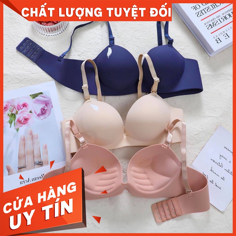 Áo lót nâng ngực cao su non lông vũ sang xịn mịn đệm bàn tay 3cm