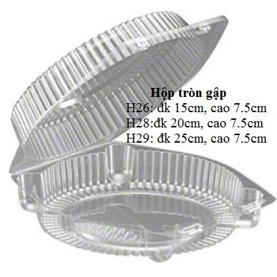 HỘP NHỰA TRÒN GẬP H28