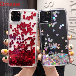 Tương Thích Cho iPhone 12 Mini 11 12 Pro Max XR XS Max X 8 7 6S Plus SE 2020 Ốp Lưng Lấp Lánh Trái Tim Tình Yêu Kim Sa Lấp Lánh Vỏ Điện Thoại Cát lún Năng Động Chất Lỏng Cho 11 11Pro