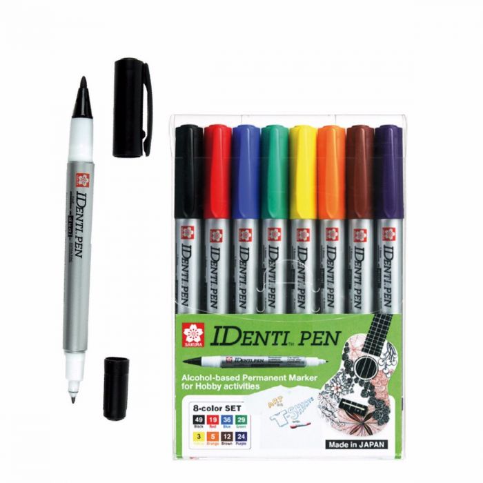 Bút lông dầu 2 đầu đánh dấu đa chất liệu Sakura Identi Pen Dual Point - Ngòi 0.4mm / 1.0mm