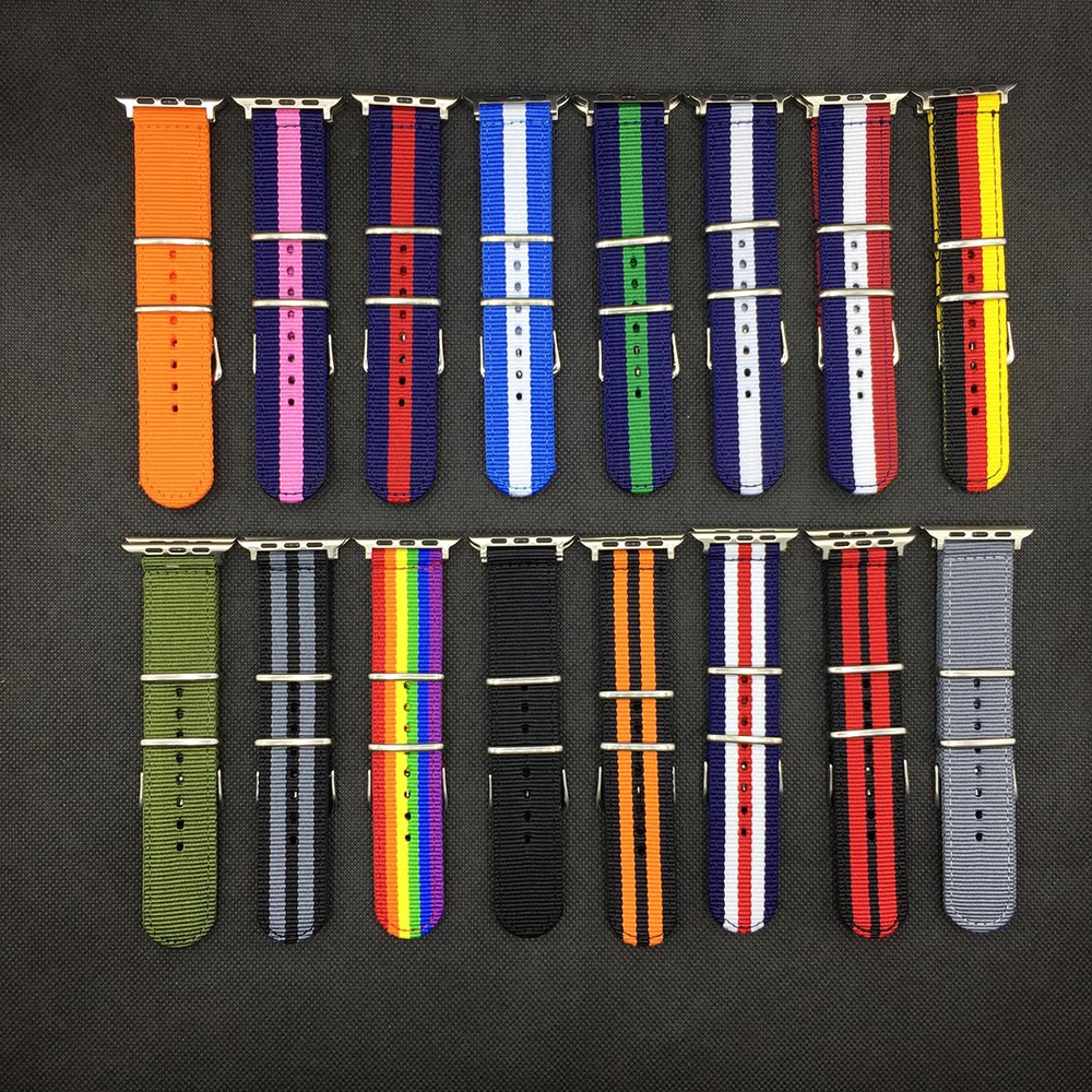 ALQ5 Watch band for Apple Watch Series 6/5/4/ 3/2/1 38MM 42MM Nylon Watchband for iWatch Replacement Watch Strap Sport Loop series4 40mm 44mm