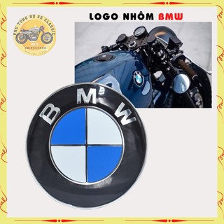 Tem Logo 3D nổi cao cấp BMW tem nhôm tròn CNC sắc nét trang trí xe máy độ Classic, Cafe racer