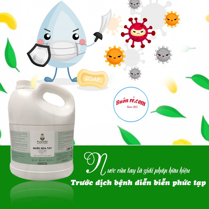 Nước rửa tay sinh học từ vỏ trái cây Fuwa3e 3800ml an toàn cho da tay – Buôn rẻ 01294 - 2