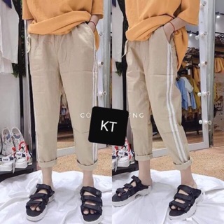 Quần kaki bagy 2 sọc sắn ống