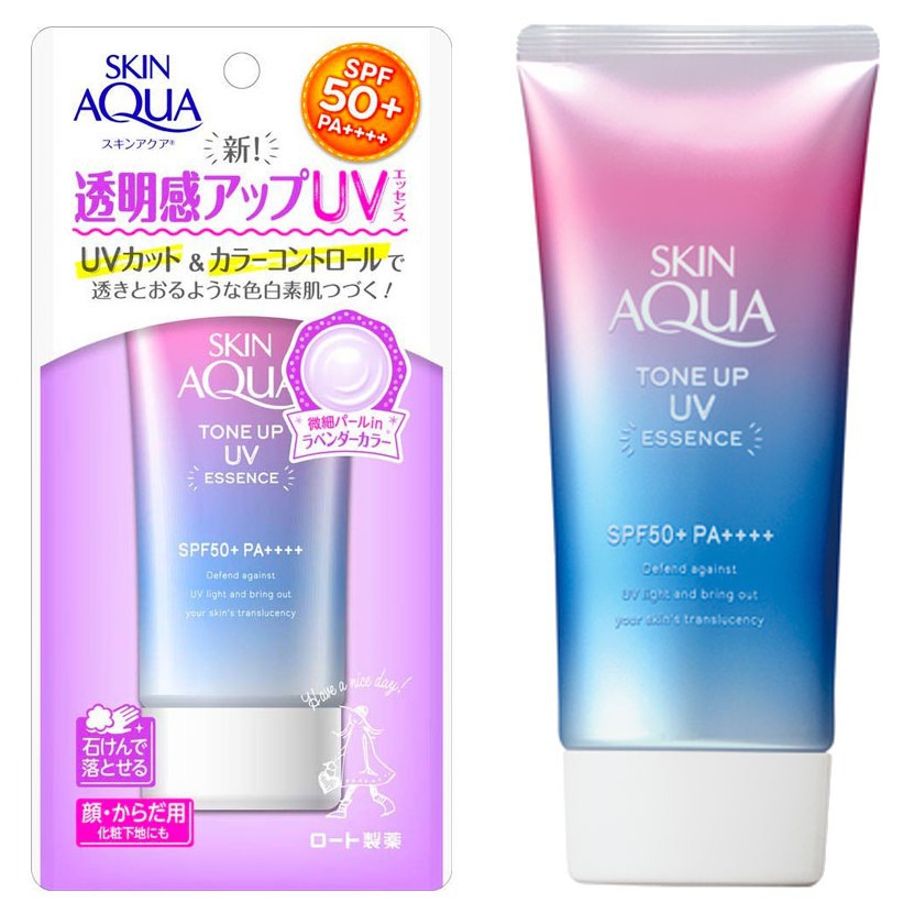 [Nhật nội địa] Kem chống nắng skin aqua Tone Up UV Essence SPF50+ PA++++ và Sữa chống nắng siêu dưỡng ẩm