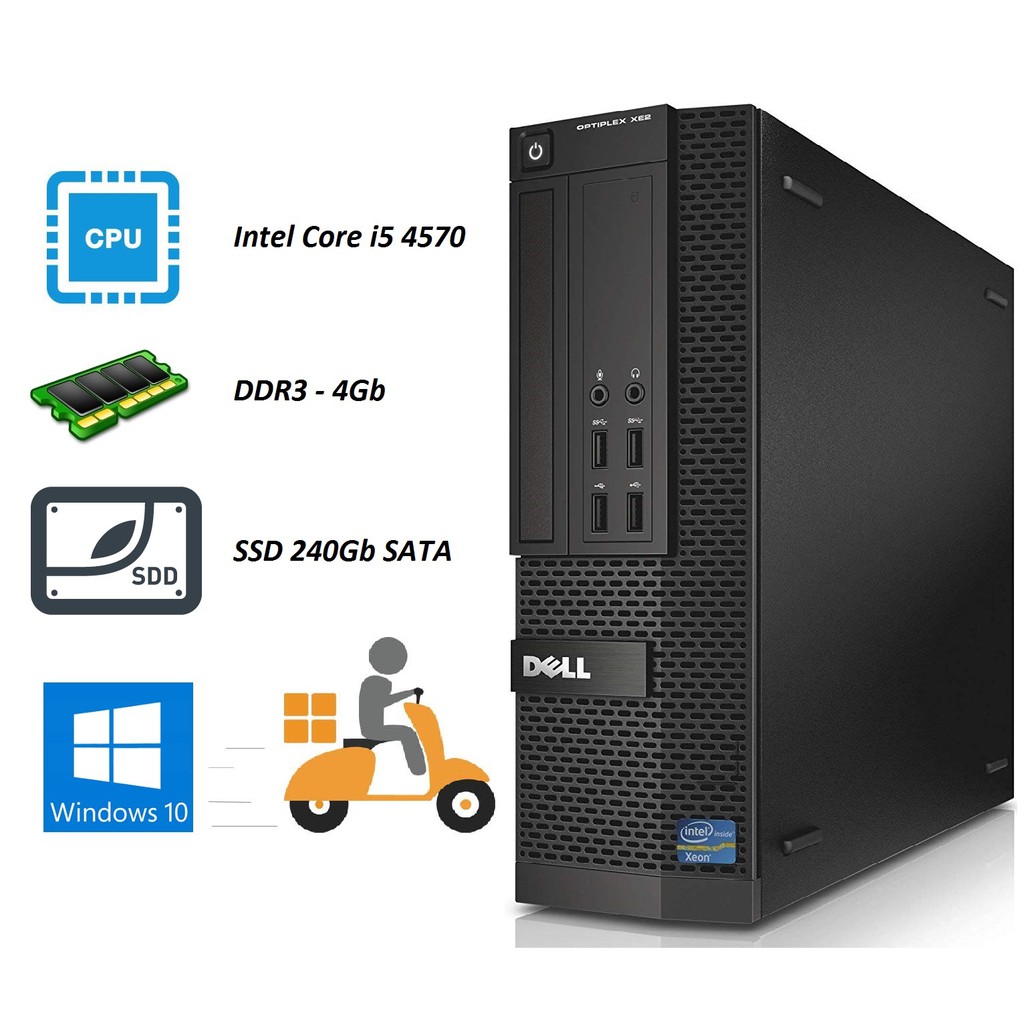 Máy tính để bàn DELL Optiplex XE2 sff, Core i5 4570/ Ram 4G/ SSD 240G + HDD 250G, hàng nhập khẩu, không kèm màn hình.