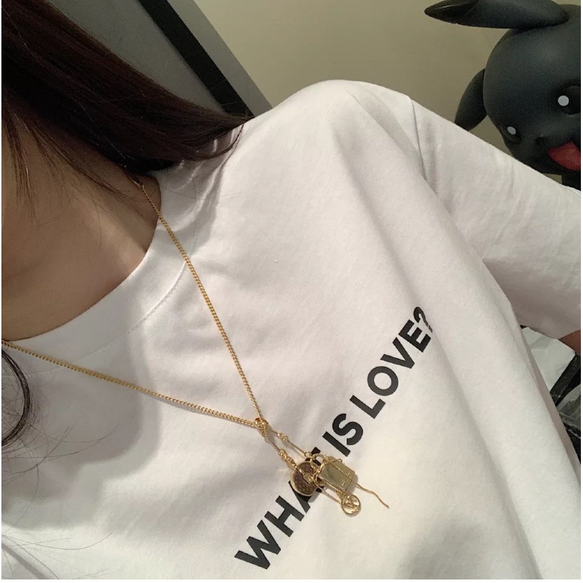 (MớI) Dây ChuyềN Mạ VàNg / BạC 18k HìNh Chữ Xinh XắN