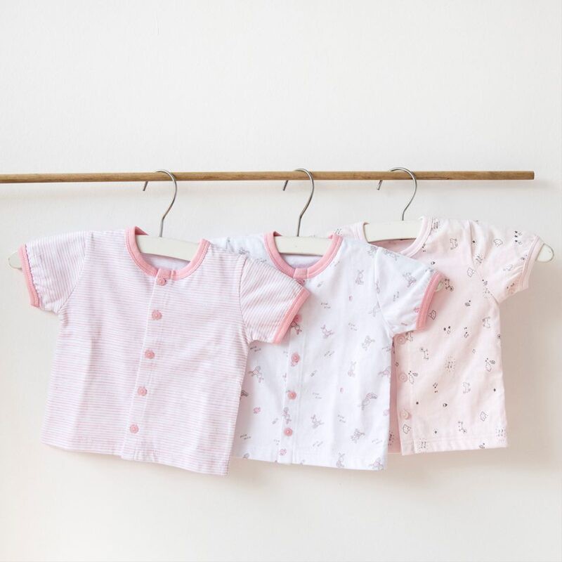 Bộ cộc tay cài giữa Miomio 100% cotton mỏng mát