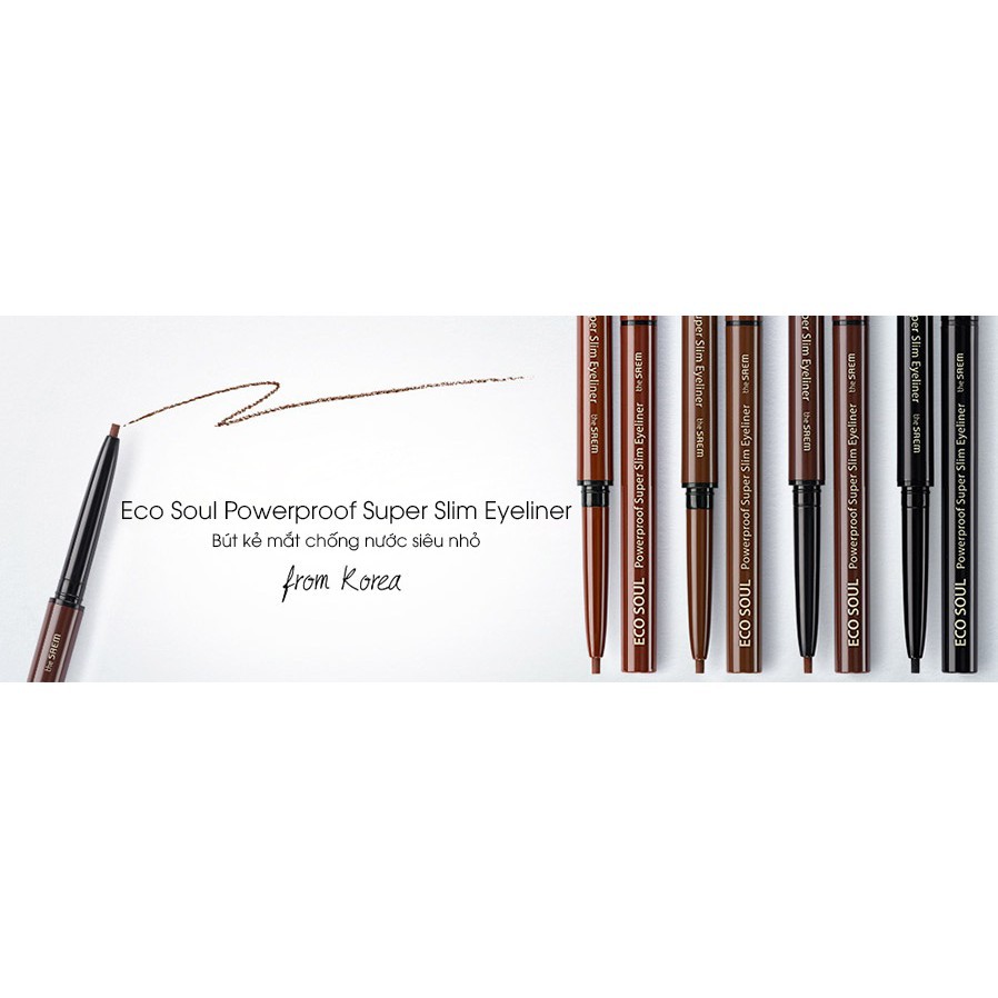 Bút Kẻ Mắt The Saem Eco Soul Powerproof Super Slim Eyeliner (0.1g)