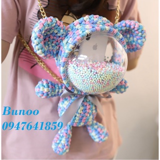 Phụ kiên túi gấu len tự đan handmade, có đan sẵn hot tiktok Bunoo Shop