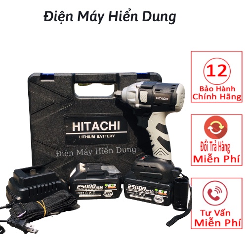 Máy Khoan Pin -Siết Bulong Hitachi 3chức năng khoan bắn vít siết ốc, lõi đông không chổi than, sử dụng an toàn tiện lợi