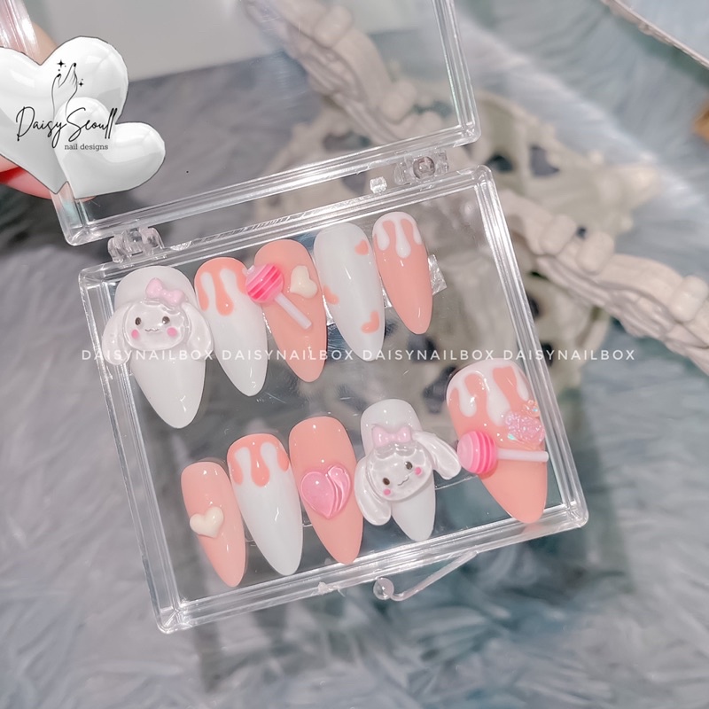 Nailbox kẹo thỏ vẽ hoạ tiết đổi màu theo yêu cầu