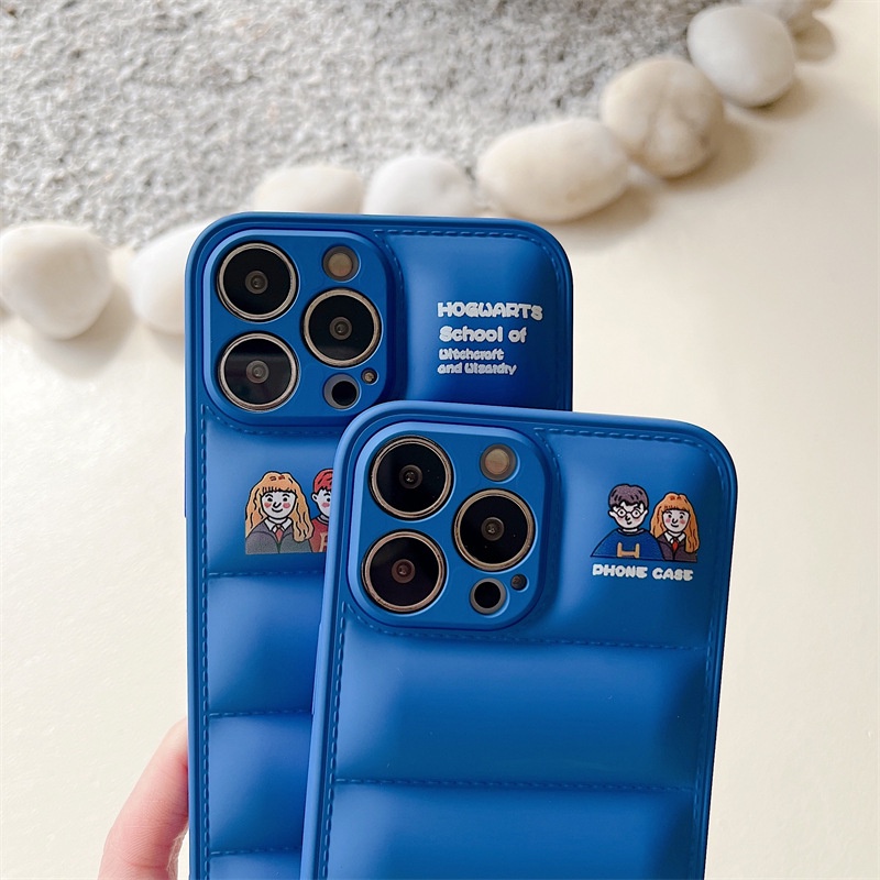 Ốp Điện Thoại Họa Tiết Gợn Sóng Màu Xanh Dương Cho iphone13promax 12 11 xr