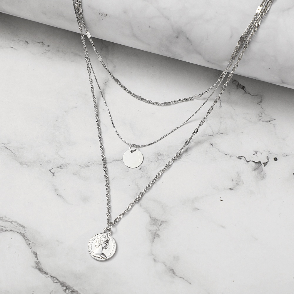 vòng cổ Mạ Vàng / Bạc Nhiều Lớp Phong Cách Hàn Quốc