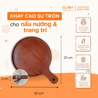 Khay gỗ tròn, thớt có tay cầm, khay gỗ lớn đựng đồ ăn màu óc chó hàng Master Chef - đạt tiêu chuẩn xuất Mỹ