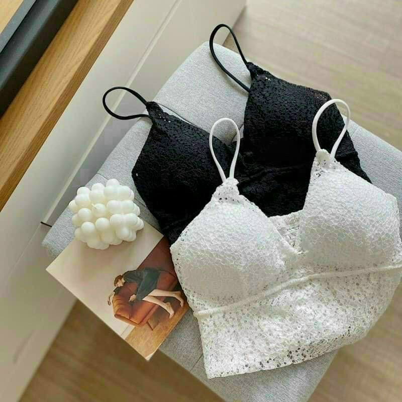 Áo kiểu 2 dây bra ren có mút ngực tháo rời cực hot , chất ren mềm mịn