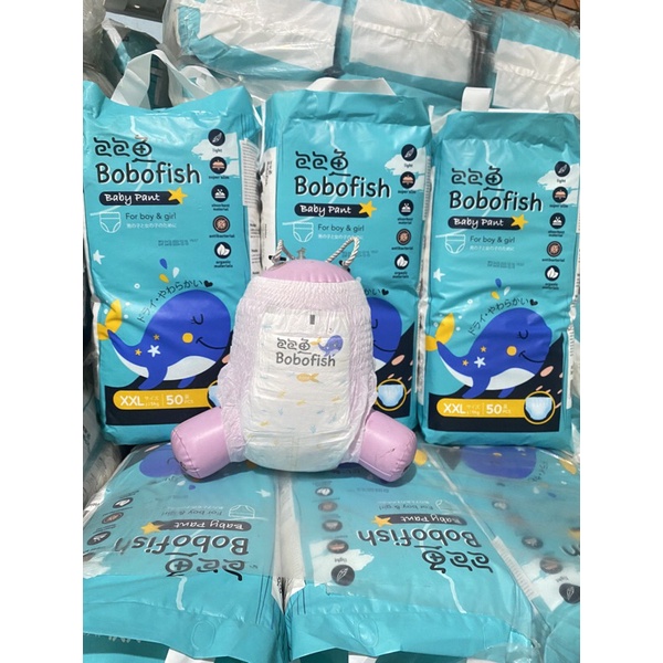 Tã Bỉm Bobofish Cá Heo Bo Mông Cao Cấp M100/L100/Xl100/XXL100