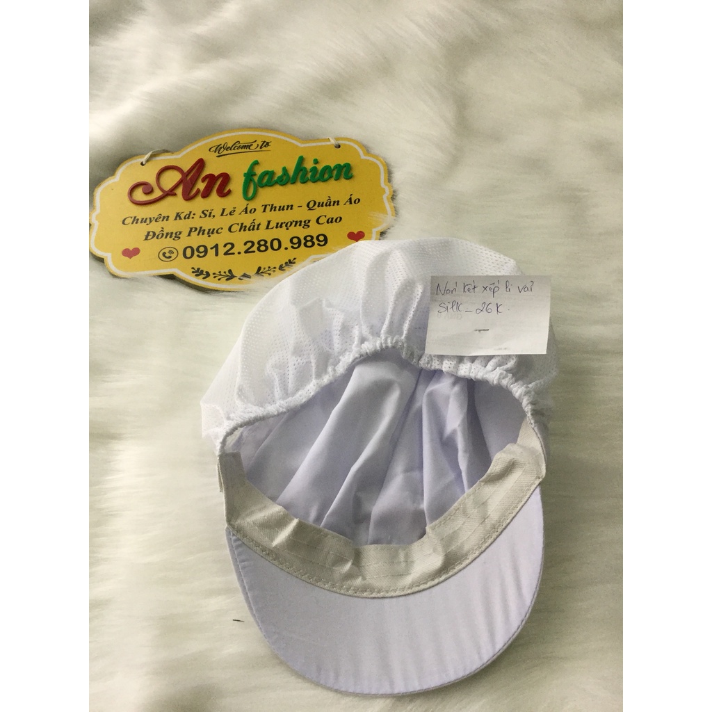 COMBO 3 NÓN KẾT XẾP LY VẢI SILK CÓ BÚI TÓC DÙNG TRONG NGÀNH THỦY SẢN, THỰC PHẨM