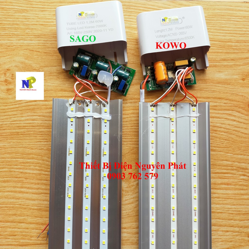 Tuýp LED bán nguyệt 1.2m 60w đầu Vuông Siêu sáng tiết kiệm điện