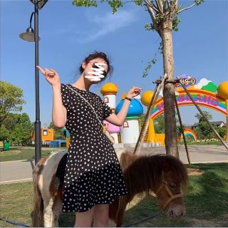 Váy hoa cúc họa mi đen