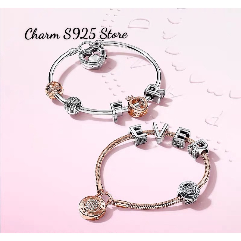 Charm pan.do.ra bảng chữ cái bạc s925 cao cấp