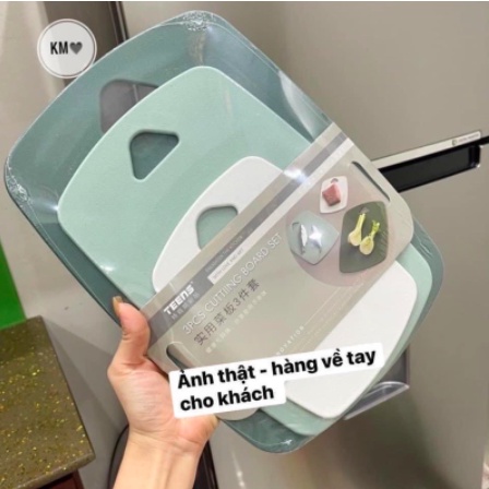 Combo set 3 Thớt Nhựa Kháng Khuẩn Nhiều màu, Hàng Loại 1, Đẹp Chất Lượng Cao