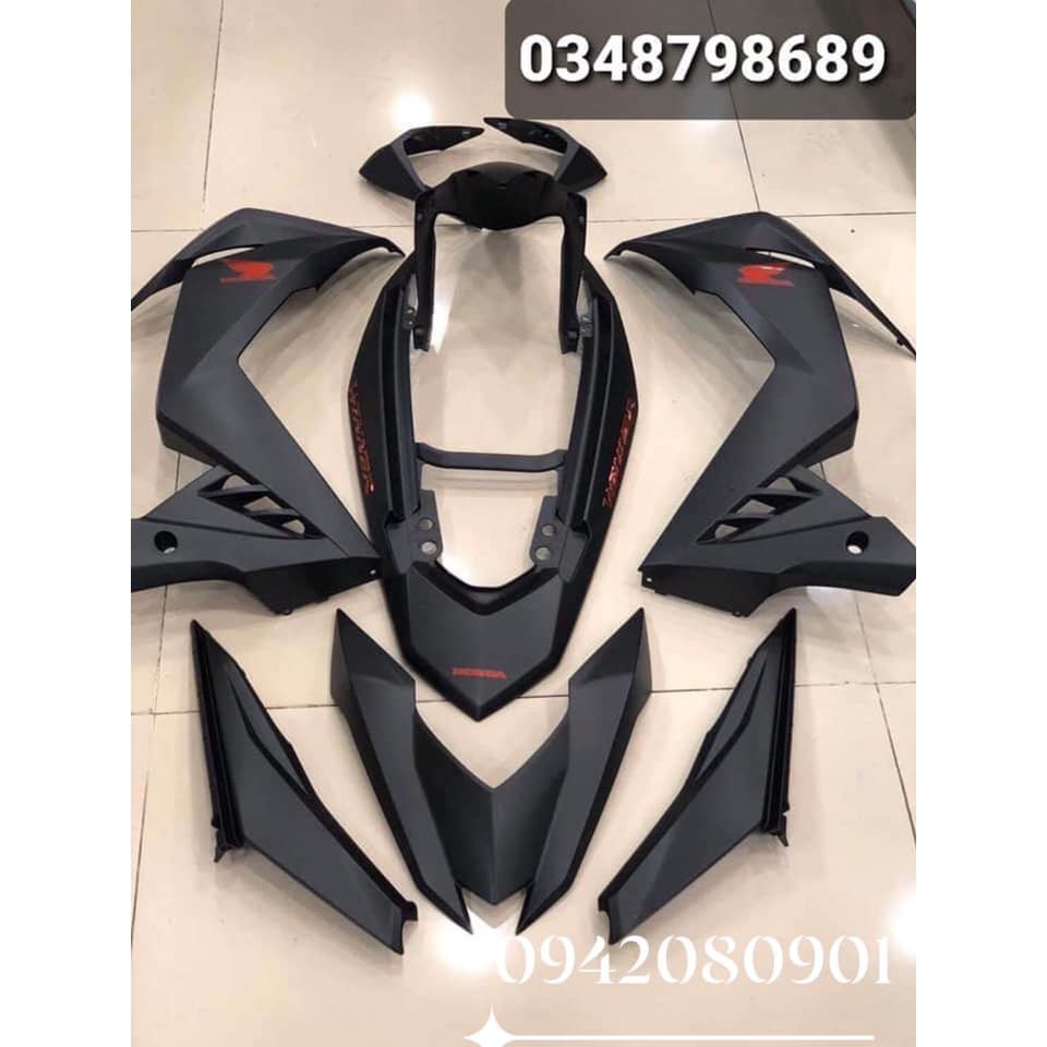 Bộ dàn áo xe Winner V1 đen nhám chính hãng 9 món