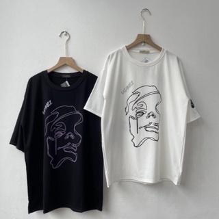 Áo thun tay lỡ sadboiz mặt tím unisex cotton black/white