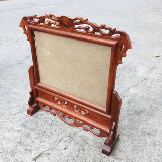 Khung ảnh thờ mẫu hoa lá tây gỗ Hương kích thước ảnh ngang 42 cao 31 cm đồ thờ cúng