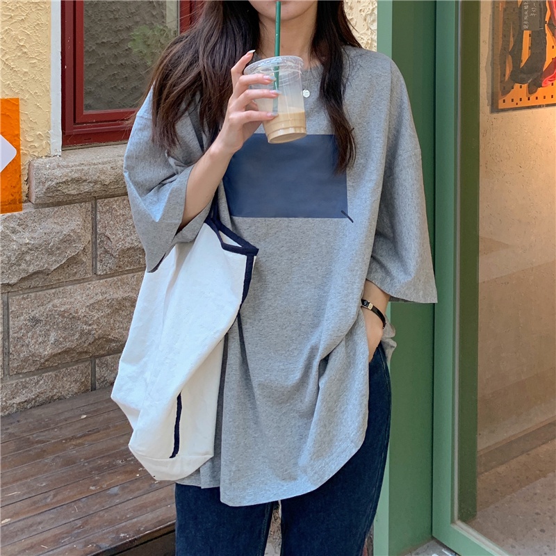 SUXI Áo Thun Tay Ngắn Cổ Tròn Dáng Rộng In Họa Tiết Đơn Giản Thời Trang Mùa Hè Dễ Phối Đồ