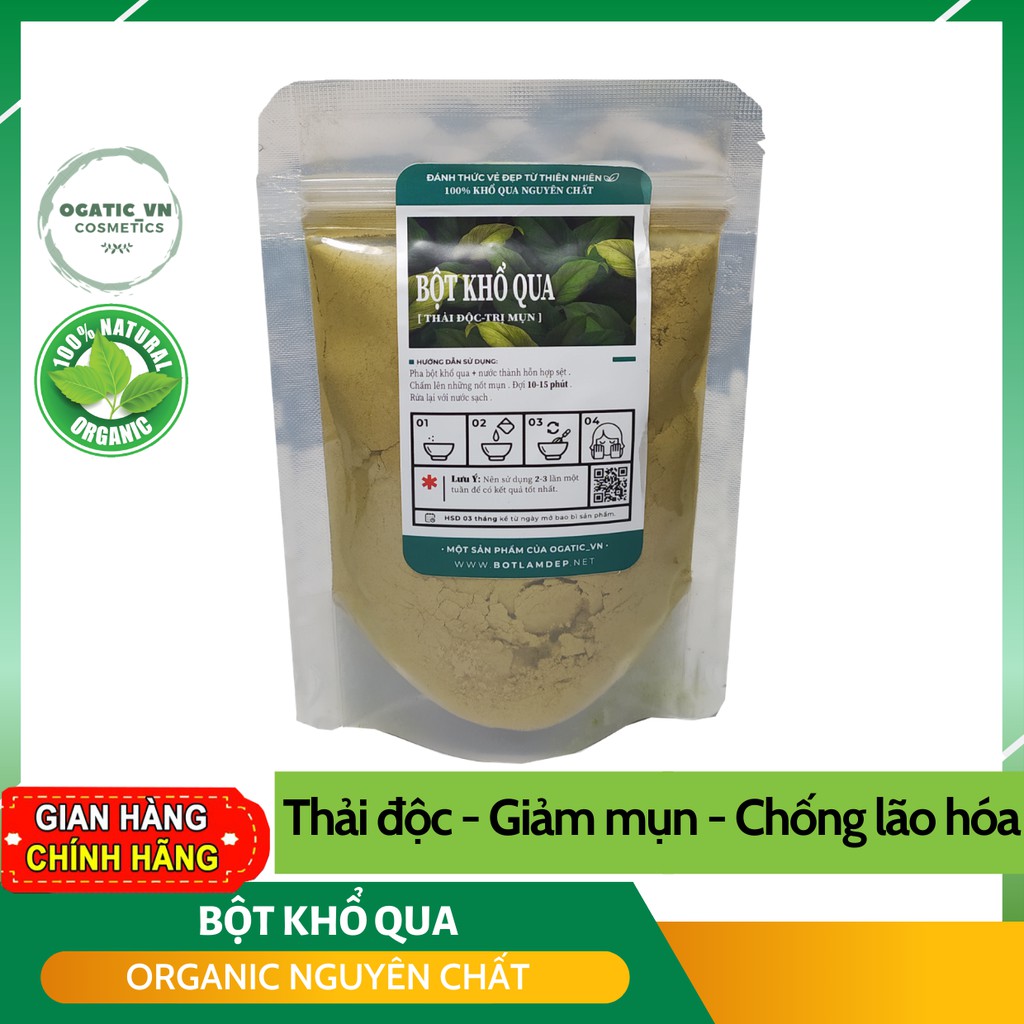 100GR Bột khổ qua nguyên chất 100% Organic - Giảm Mụn, Mát Da- Mỹ phẩm Handmade - B2.006