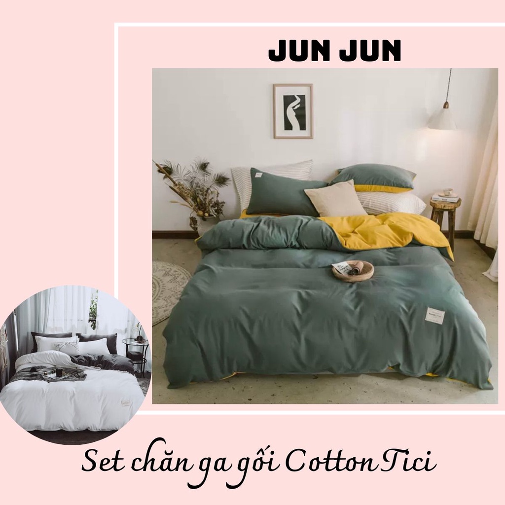Set Vỏ Chăn Ga Gối cotton đũi cao cấp Tici nhập khẩu, hàng loại 1